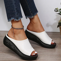 Ladies Leather platform Clogs