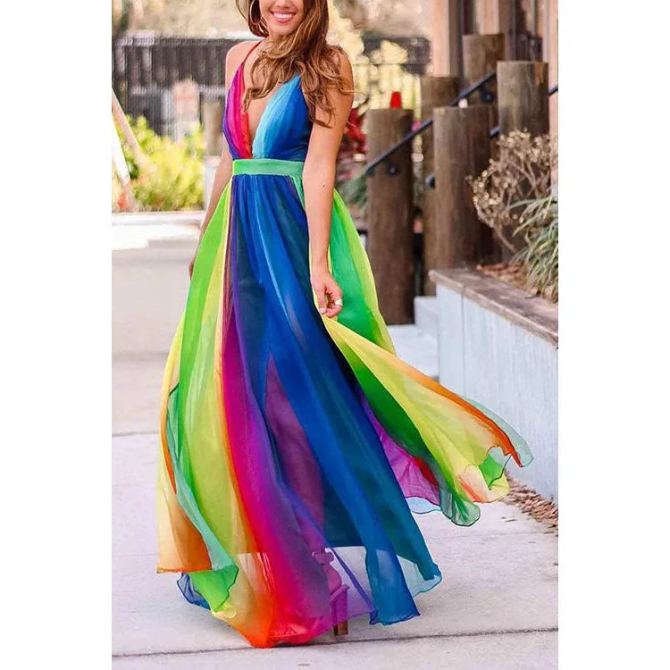 Rainbow Chiffon Garden Dress