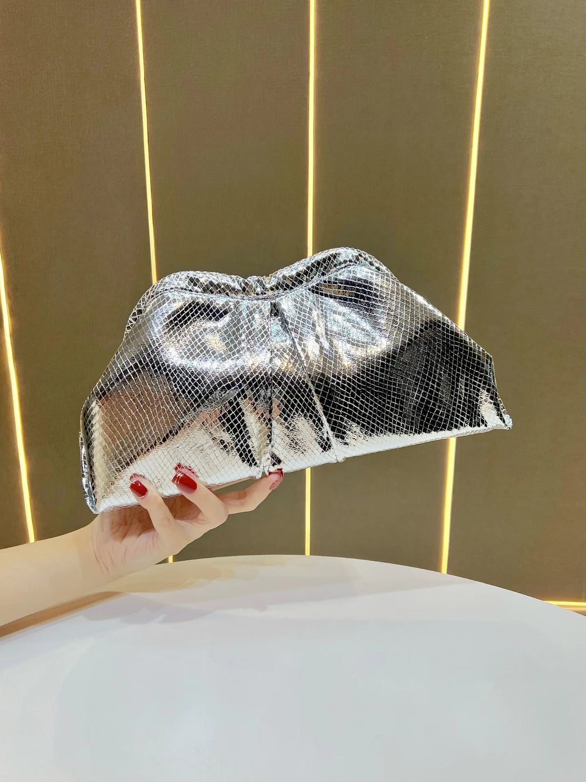 Fashionable 80's Metallic Glam Handbag