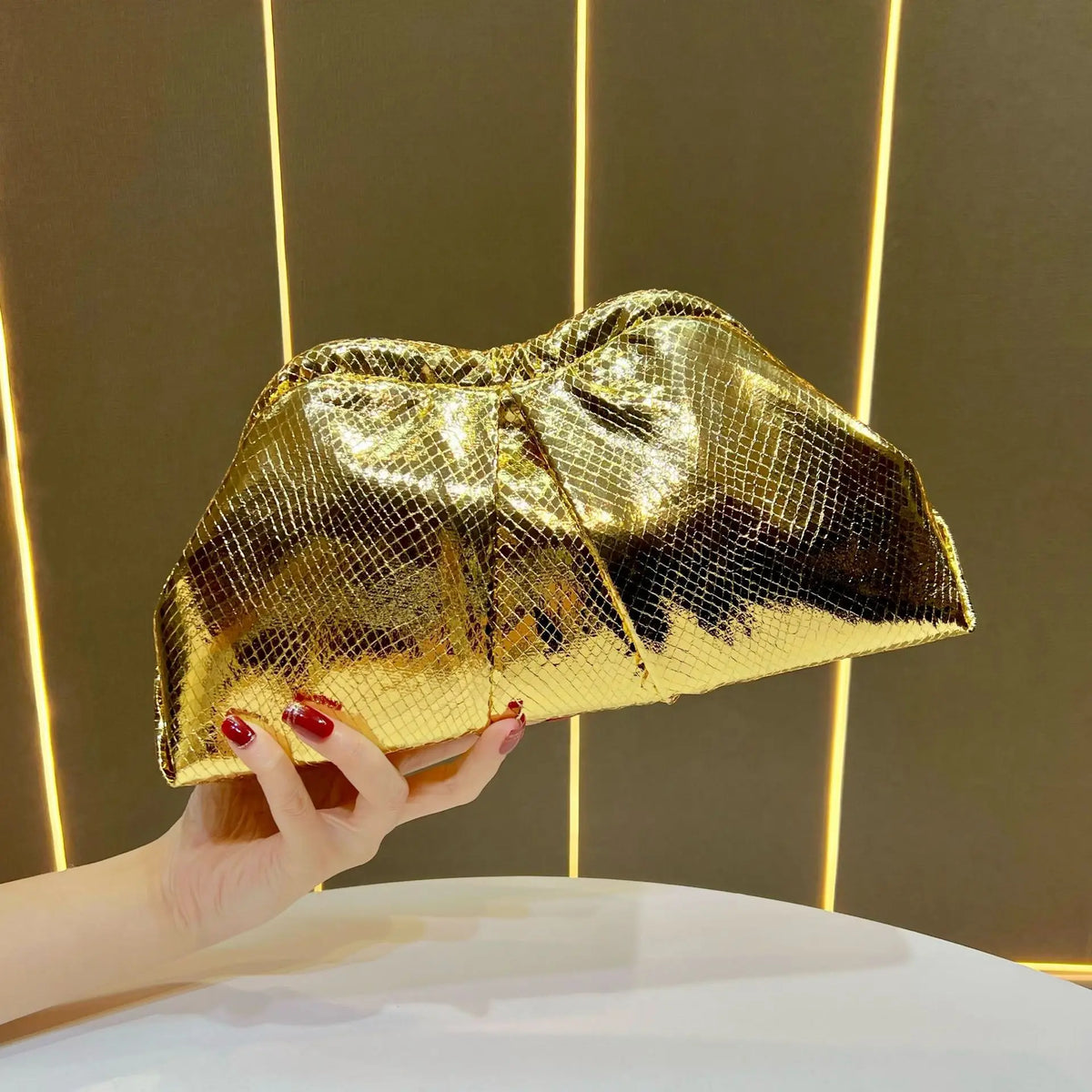 Fashionable 80's Metallic Glam Handbag