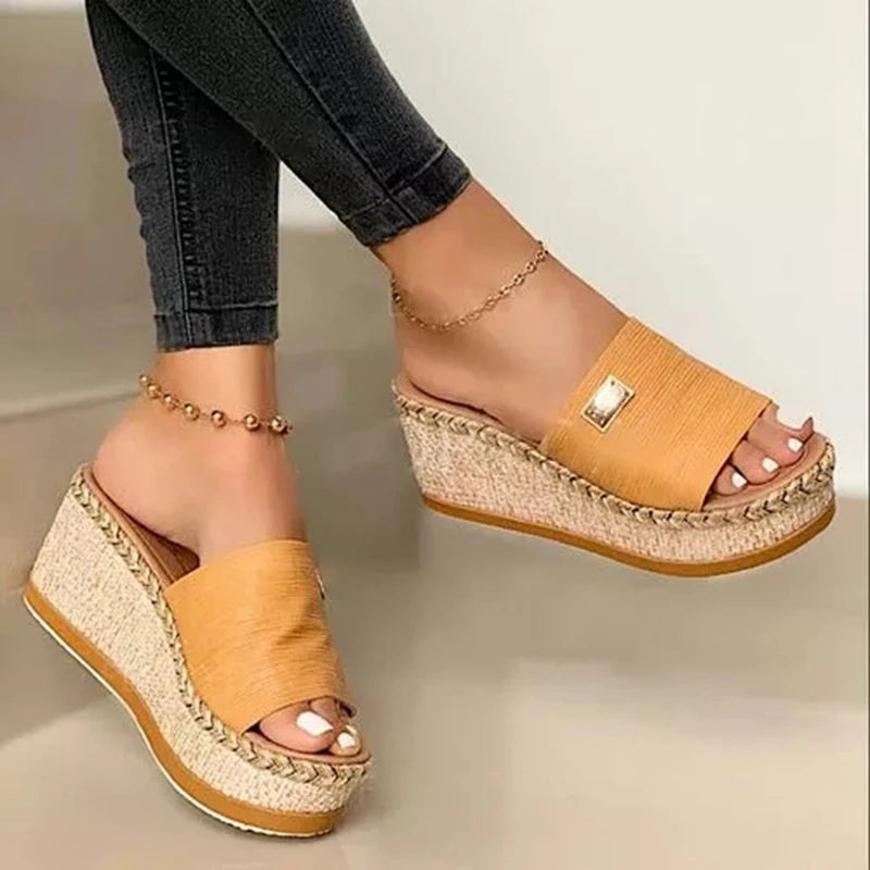 Step Up in Style in this Summer's Platform Wedge Slippers