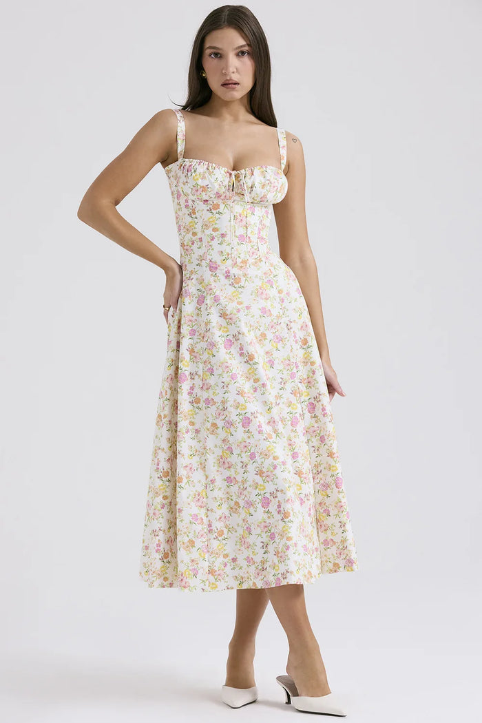 Flirty French Style Vintage Milkmaid Sundress