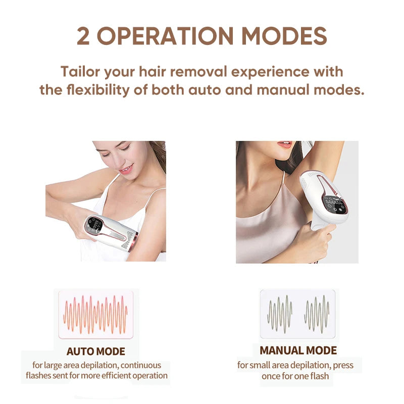 Touch Cooling Laser Epilator for Women Men 999900 Flash 2 Options Cold Bikini Trimmer Free Shipping  IPL Hair Remover for Ladies