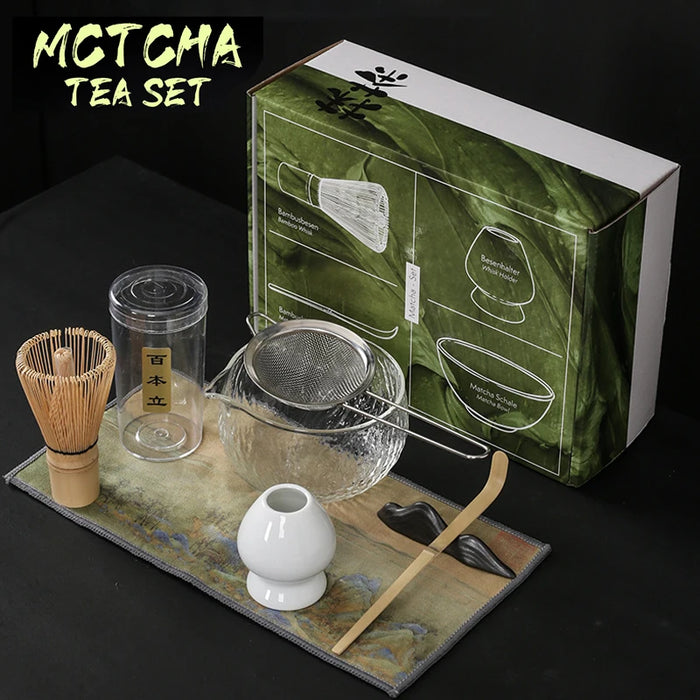 Traditional Bamboo Matcha Tea Set with  Whisk and  Scoop