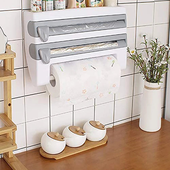 Kitchen Organizer with Foil and Paper Cutter + Towel Holder