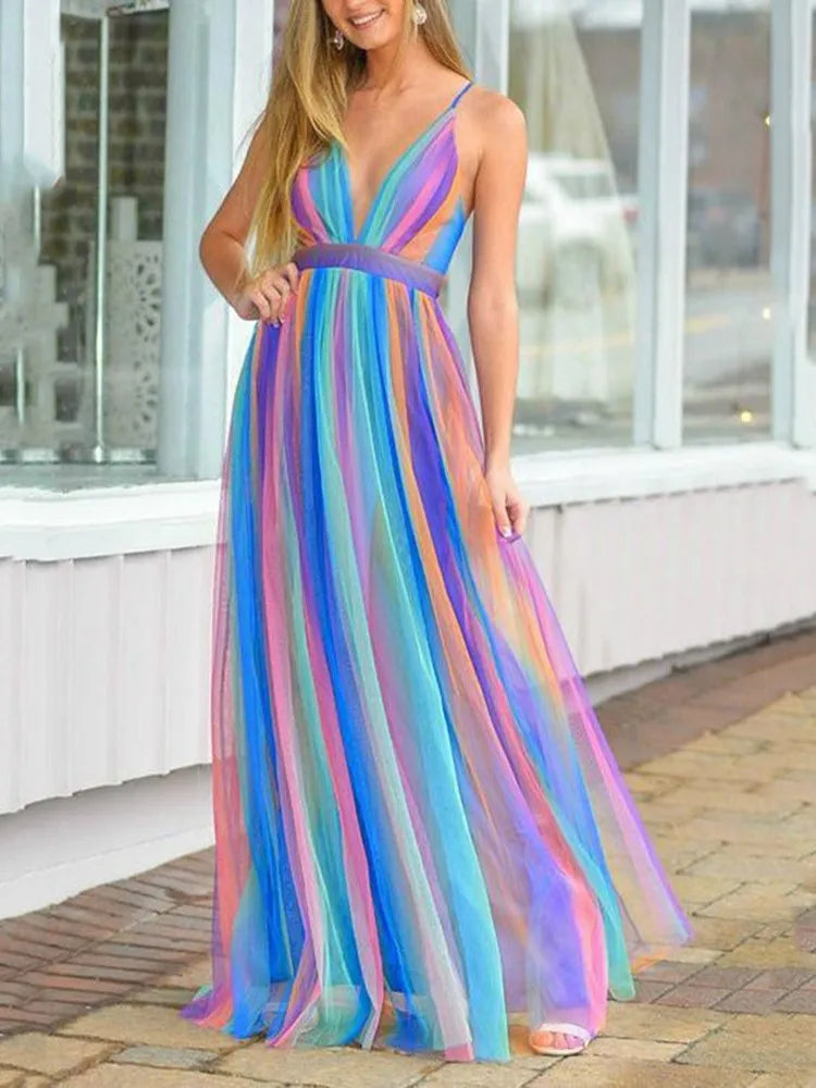 Rainbow Chiffon Garden Dress