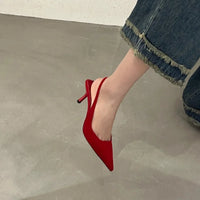Causal Comfortable Sling Back High Heel  Pointed Toe shoe
