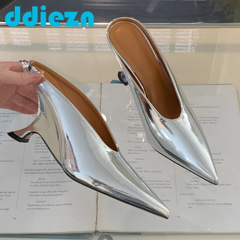 The Bold Point Toed Metallic Wedge Heels