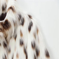 Guobioziy Faux Leopard Fur Jacket