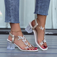 Elegant  Rhinestone and Butterfly Sandals Elegant