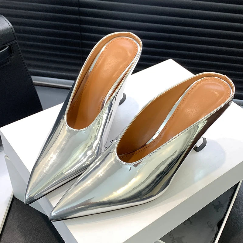 The Bold Point Toed Metallic Wedge Heels