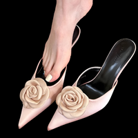 The Summer Satin Flower Mules
