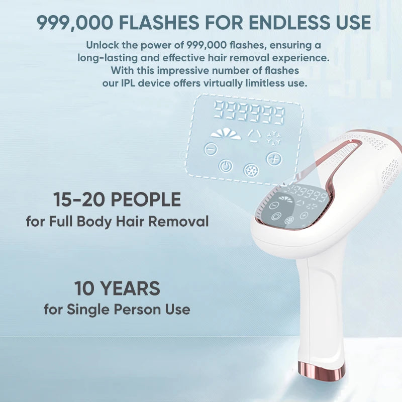 Touch Cooling Laser Epilator for Women Men 999900 Flash 2 Options Cold Bikini Trimmer Free Shipping  IPL Hair Remover for Ladies