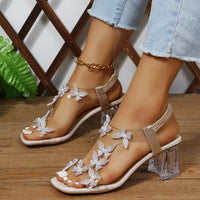 Elegant  Rhinestone and Butterfly Sandals Elegant
