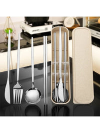 Reusable Portable Stainless Steel Cutlery Set With Storage Box