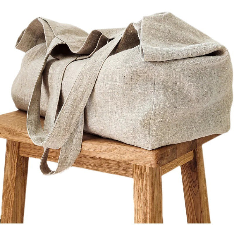 Large Pure Natural Linen Tote Bag