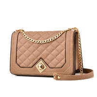 Diagonal Cross-Embroidered Handbag