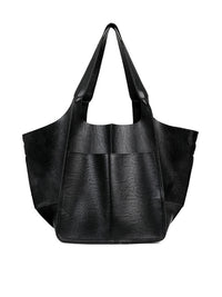 Simple Large Soft Faux Leather Shoulder  Bag