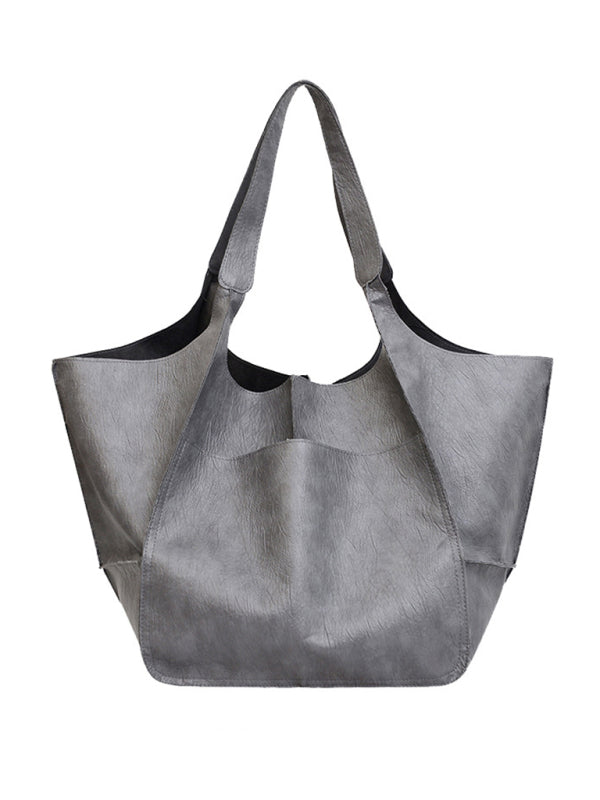 Simple Large Soft Faux Leather Shoulder  Bag