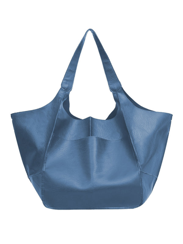 Simple Large Soft Faux Leather Shoulder  Bag