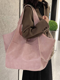 Simple Large Soft Faux Leather Shoulder  Bag