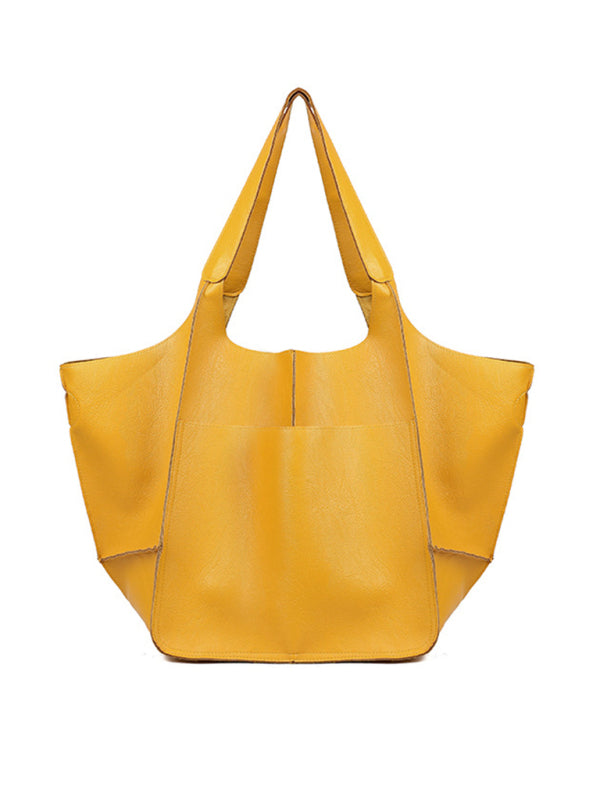 Simple Large Soft Faux Leather Shoulder  Bag