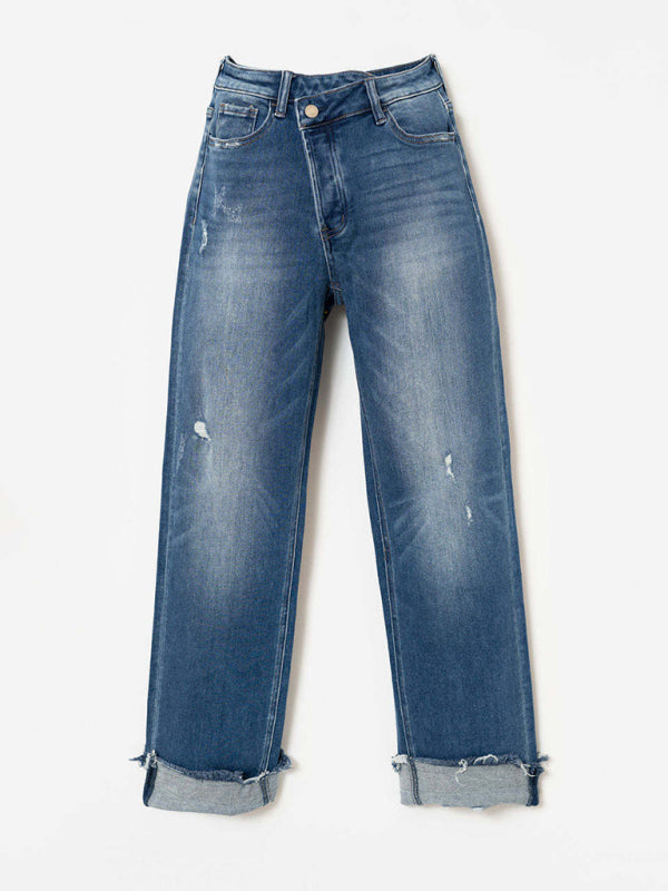 Washed  Denim High Waisted Jeans