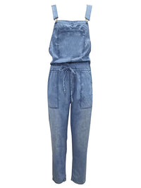 The Denim Elastic Mid Waist Loose Jumpsuit