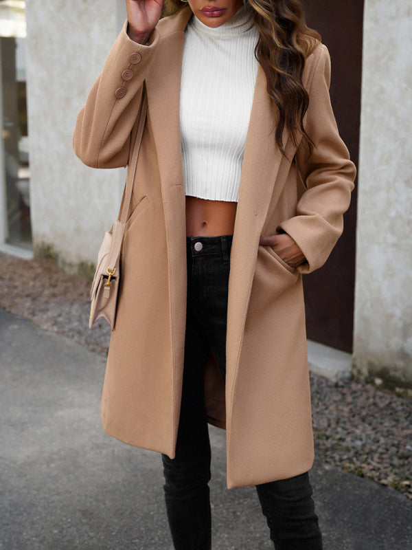 Winter's Fashionable Wool Cardigan Coat