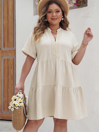 Loose Style  Plus size V-neck Dress