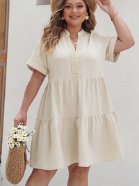 Loose Style  Plus size V-neck Dress