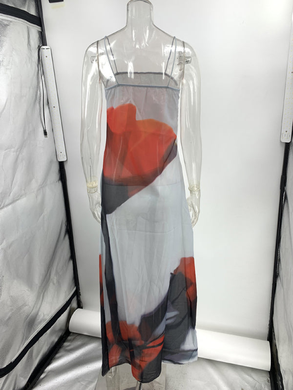 Just in time for Vacation ....Sexy Halter Printed Chiffon Dress