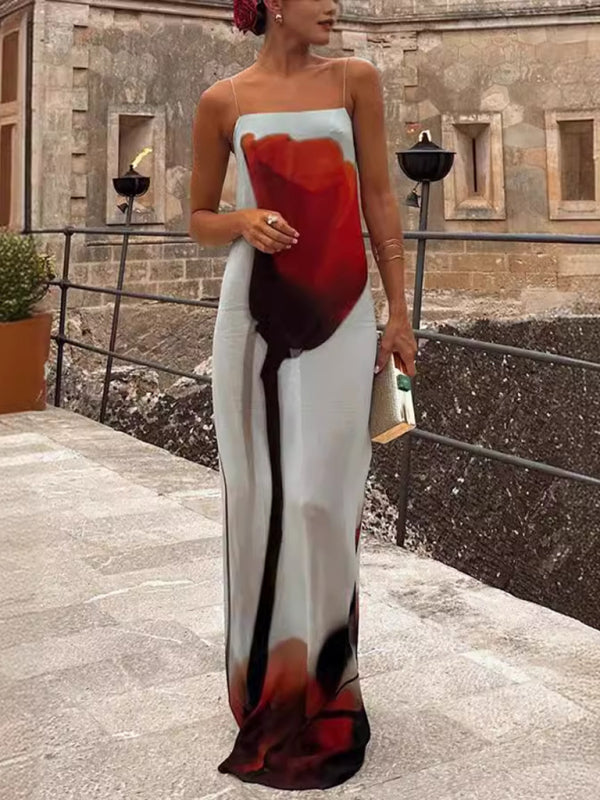 Just in time for Vacation ....Sexy Halter Printed Chiffon Dress