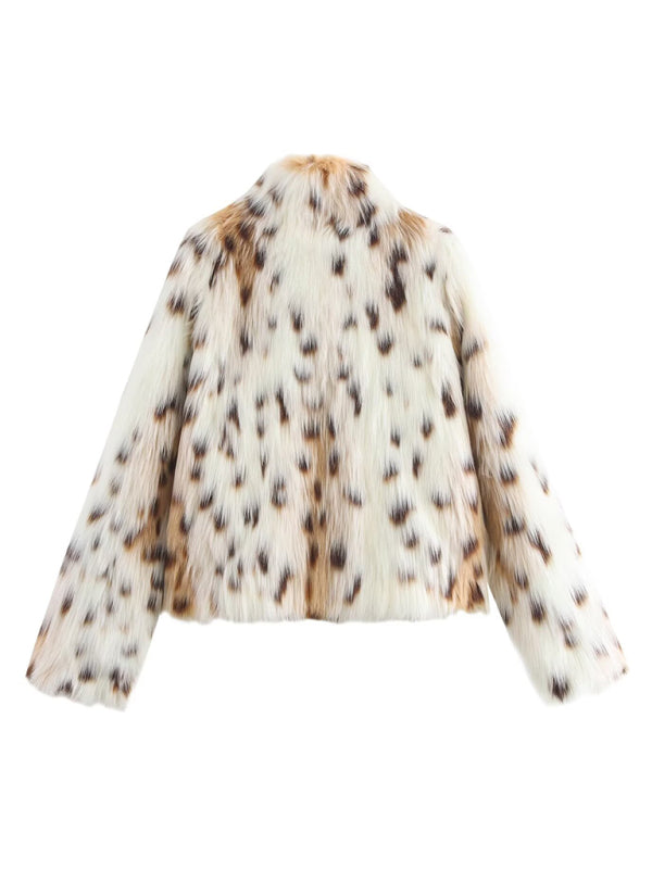 New Faux Leopard Fur Jacket