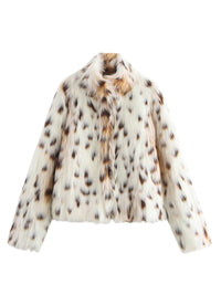 New Faux Leopard Fur Jacket
