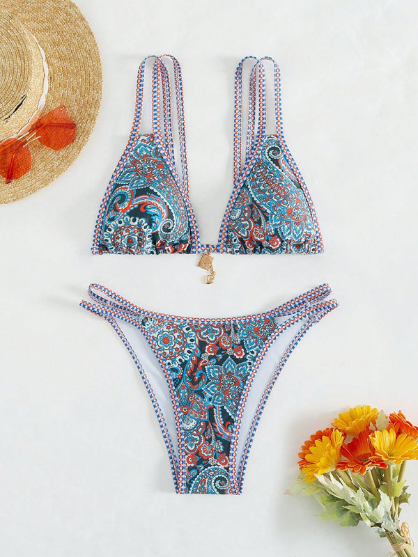 Sexy Paisley Floral Strappy Bikini