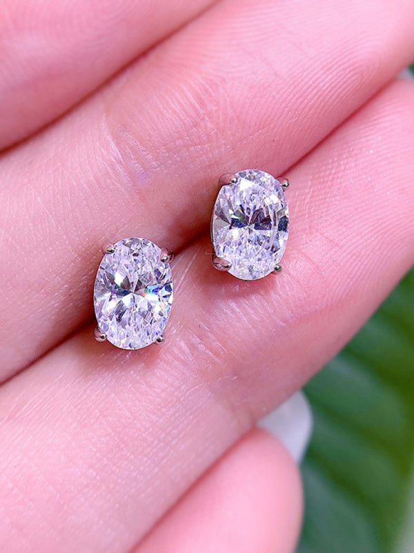Day or Night Elegant Silver Cubic Zircon Stud Earrings