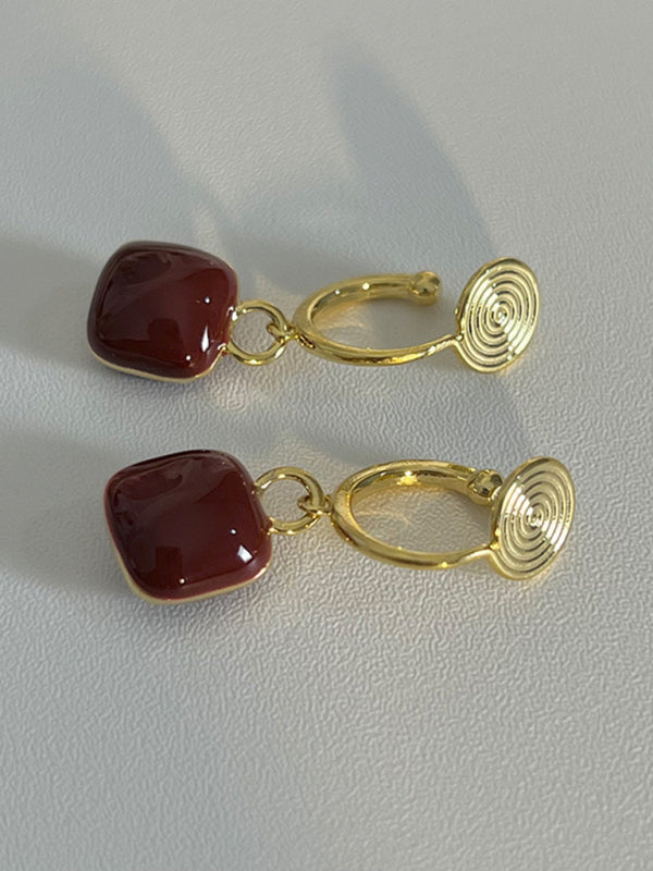 Sophisticated Red Stone Earrings