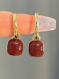 Sophisticated Red Stone Earrings