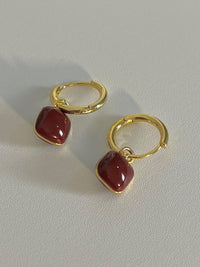 Sophisticated Red Stone Earrings