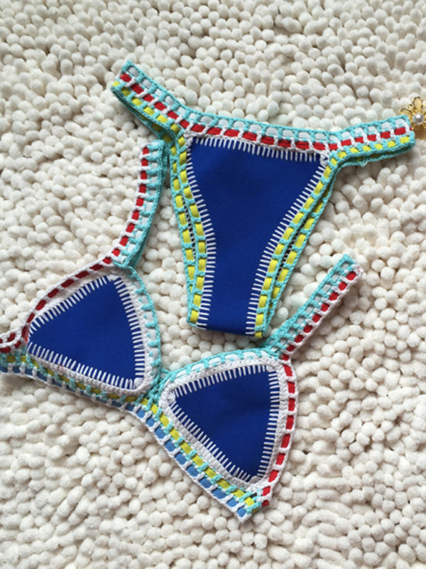 Handwoven Colorful Two-Piece Swimsuit