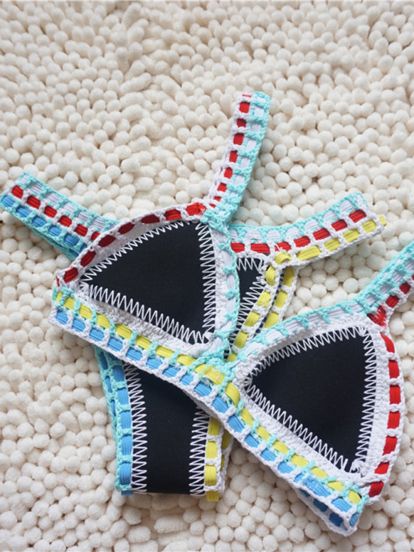 Handwoven Colorful Two-Piece Swimsuit