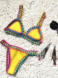Handwoven Colorful Two-Piece Swimsuit
